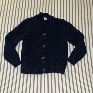 Boy’s Navy Knit Cardigan Sweater with Button Detail 6